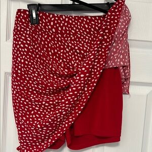 Susan Graver Red A-Line Skirt